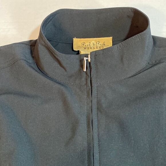 New Peck & Peck Size Medium Lightweight Zippered Jacket with Roll Up Snap Sleeve - Picture 6 of 16